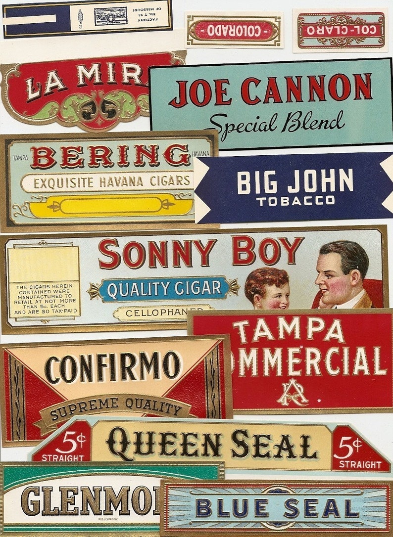 33 different 1930s plus TOBACCO and CIGAR Labels TOBACCO image 2