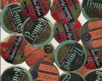 25 Vintage Fishing Line Spool Labels