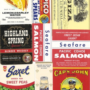 125 VINTAGE PRODUCT labels , tuna, spices, soda, beer, tobacco, whiskey, wine , etc... image 7