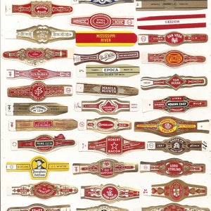 390 CIGAR BAND Labels -new old stock cigar bands 1930s++++++