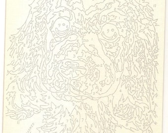 Old Vintage PAINT By Numbers Panel COCKER PUPS (C)