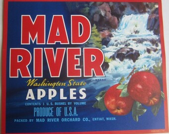 20 Old Vintage 1940's Plus ++ APPLES CRATE LABELS ,Yakima Wa,B.C. Canada , Entiat Wa. etc......