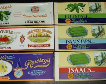 169 Old VINTAGE CAN LABELS
