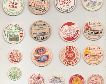 206 Old VINTAGE MILK , JUICE Caps etc..