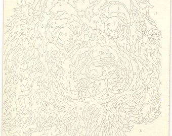 Old Vintage PAINT By Numbers Panel COCKER PUPS (B)