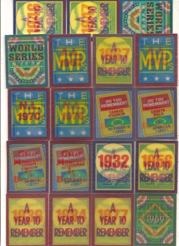 253 Old Vintage 1989 - 1991 MAGIC MOTION TRIVIA Baseball Cards - Etsy