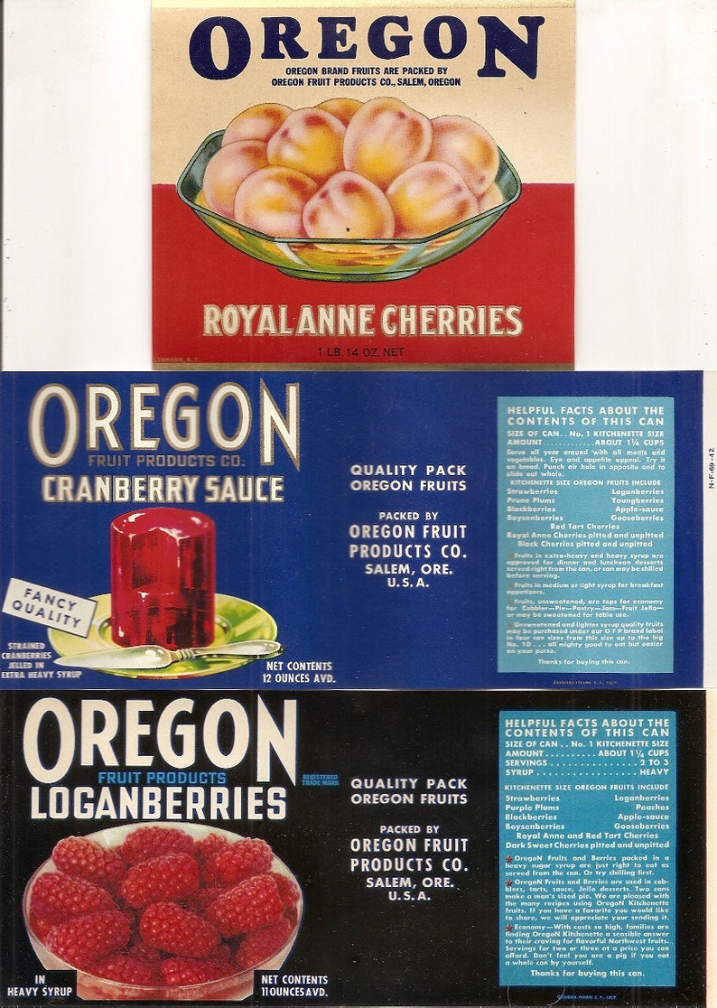 18 Different Old Vintage Salem OREGON Fruit / Vegetable Can Etsy