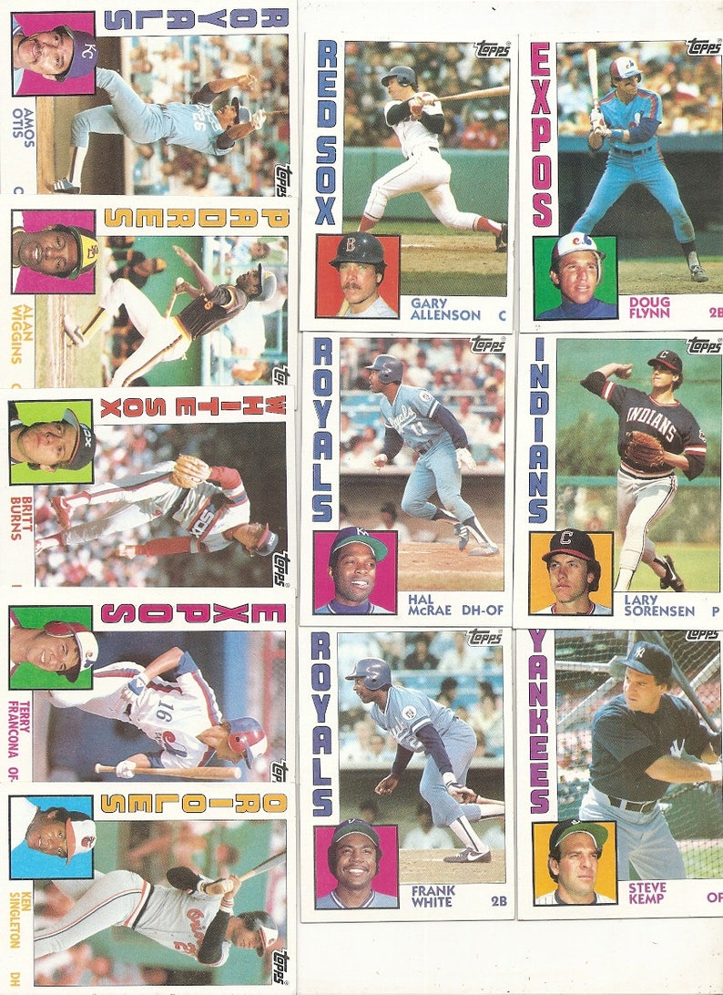 Baseball Picture Cards 98 Old Vintage 1984 TOPPS CHEWING Gum Inc