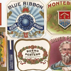 33 different 1930s plus TOBACCO and CIGAR Labels TOBACCO image 5