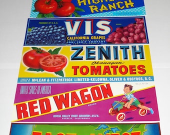 146 Old Vegetable / FRUIT Crate Labels