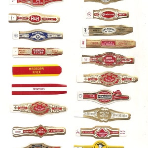 190 CIGAR BAND Labels -new old stock cigar bands