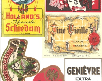 42 Old 1930's++++ European WINE & LIQUOR LABELS.