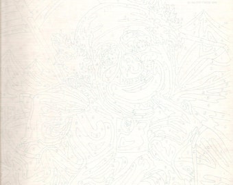 Old Vintage PAINT By Numbers Panel CLOWNS (B)