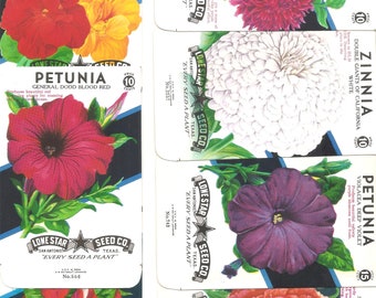 86 Old Vintage Vegetables / flower Seed Packets Lone Star Seed Co San Antonio,Texas BEANS,TOMATO,Okra,Squash,Mustard,Onion,Cucumber,Collards