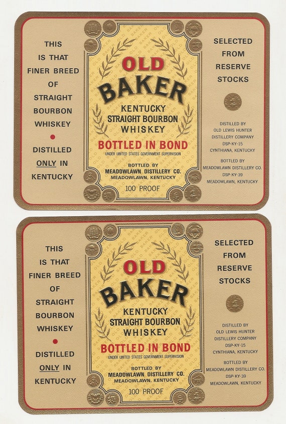 WHISKEY LABELS Boston Mass. Highland Spring Lot of 100 Old Vintage 1940/'s