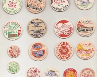 42 old VINTAGE MILK CAPS