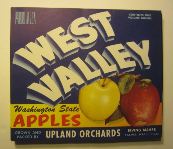 BIG J Brand San Francisco **AN ORIGINAL APPLE FRUIT CRATE LABEL**