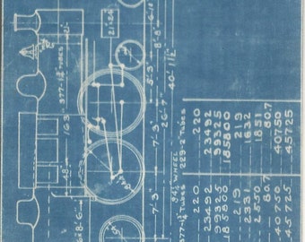 10 Old 1924 Phil. & READING RAILWAY - LOCOMOTIVE Blueprint Drawings (F)