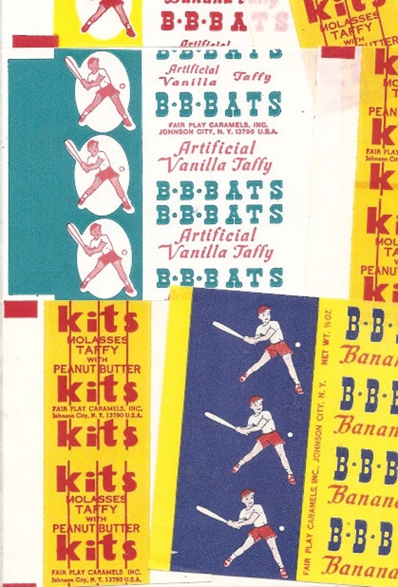 12 Old Assorted CANDY WRAPPERS BBBats Kits Etsy