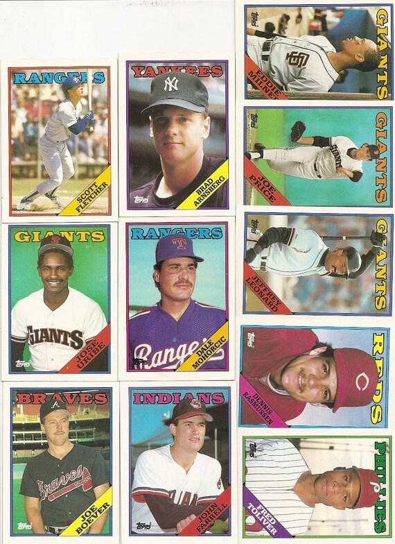 154 Old VINTAGE 1988 Topps BASEBALL PICTURE Cards Etsy
