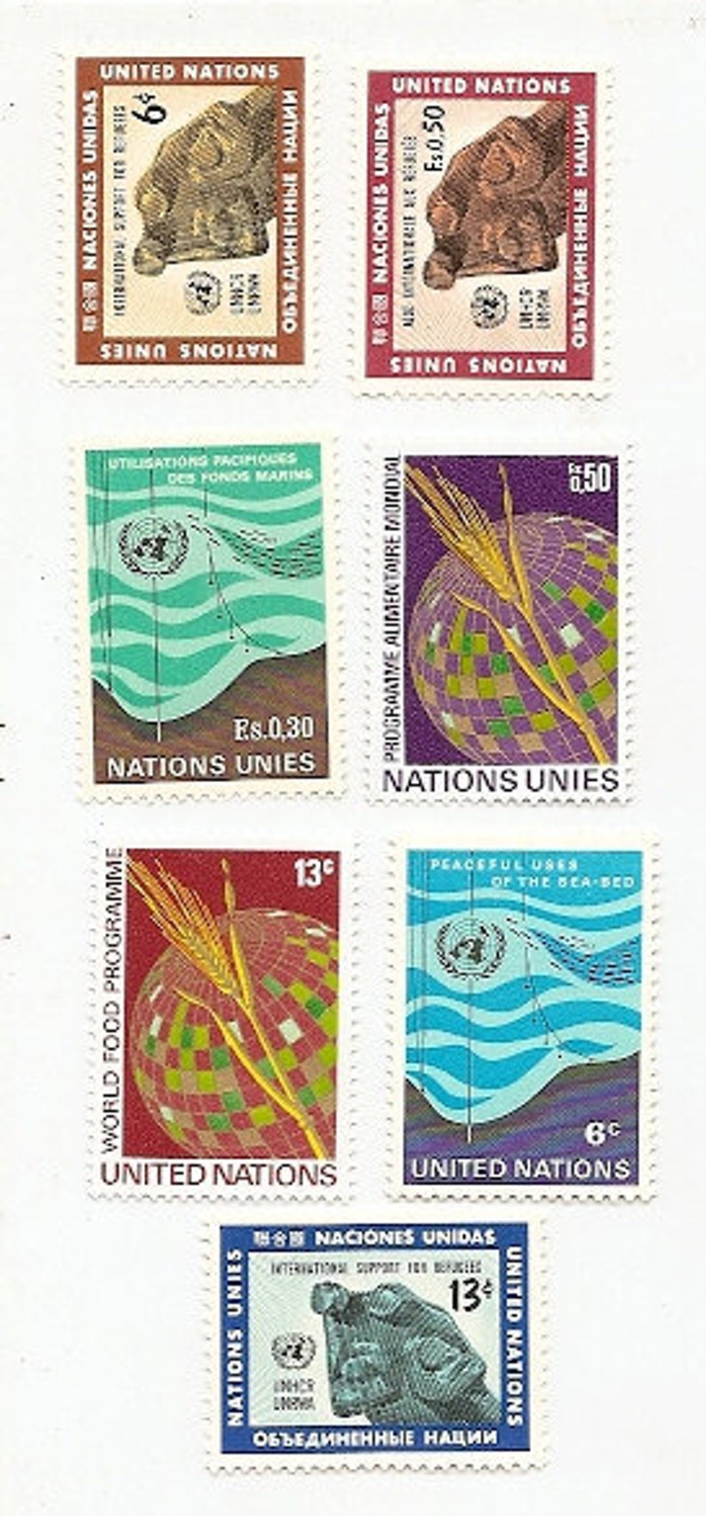 95 Vintage Unused UNITED NATIONS STAMPS image 6