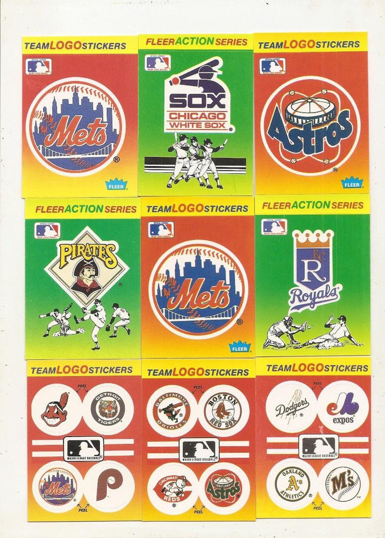 82 Old Vintage 1991 FLEER Team Logo STICKERS BASEBALL Picture Etsy