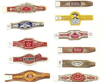 150 CIGAR BAND Labels -new old stock cigar bands 1930 ++
