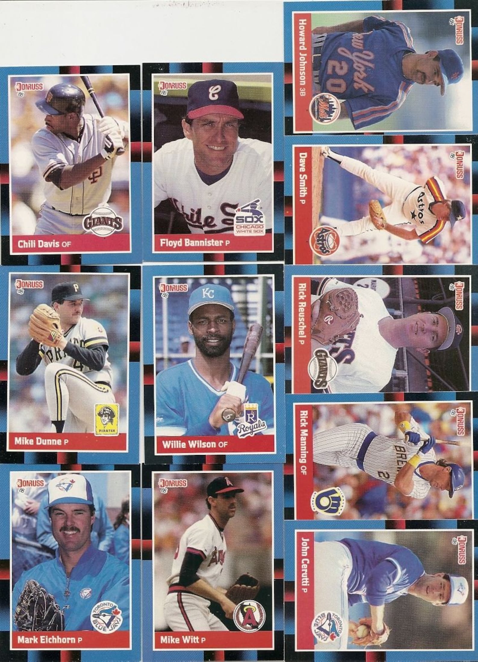 274 Old VINTAGE 1988 DONRUSS Baseball PICTURE Cards Etsy