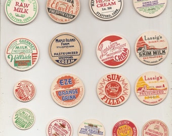 60 old VINTAGE MILK , JUICE Caps Etc...