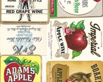 97 Old 1940's Plus WINE Labels.all U.S.,Virginia,OHIO,Ca.,N.Y. Etc...