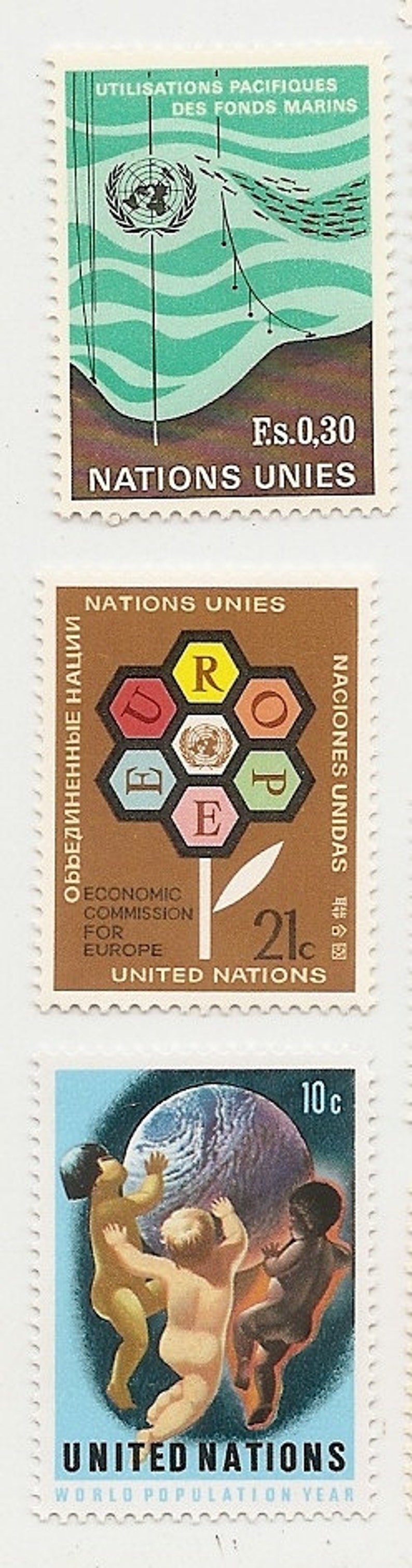 95 Vintage Unused UNITED NATIONS STAMPS image 5