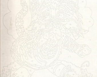 Old Vintage PAINT By Numbers Panel CAT And MOUSE Game (A)