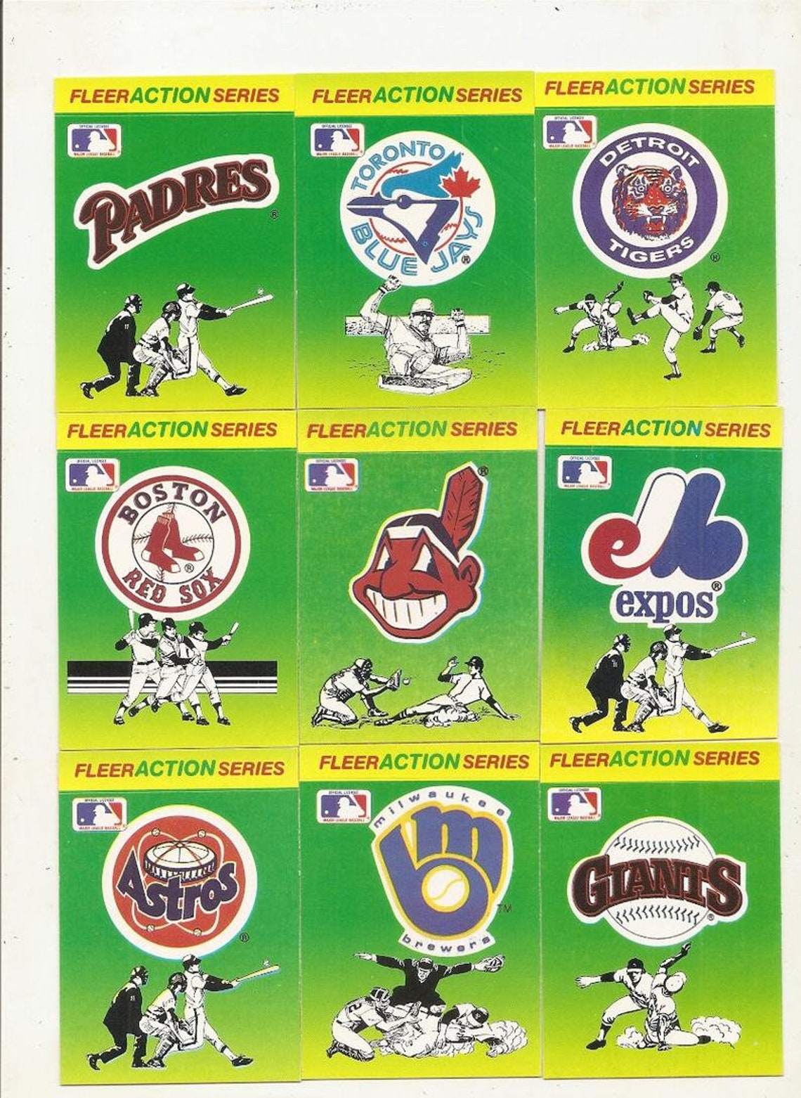82 Old Vintage 1991 FLEER Team Logo STICKERS BASEBALL Picture Etsy
