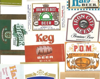 52 VINTAGE Old BEER LABELS - Etsy