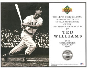 Old Vintage 1992 TED WILLIAMS COLLECTOR Series