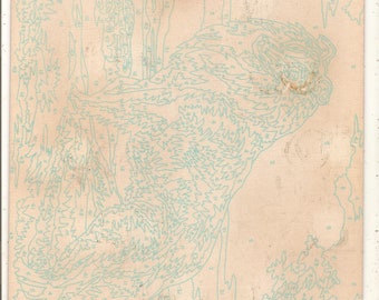 Old Vintage PAINT By Numbers Panel COLLIE DOG