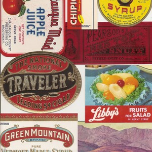 125 VINTAGE PRODUCT labels , tuna, spices, soda, beer, tobacco, whiskey, wine , etc... image 3