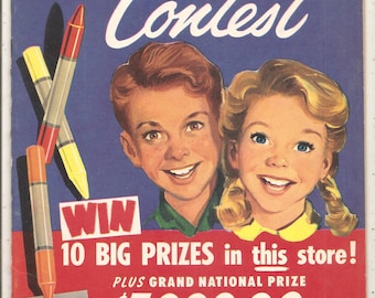 Old Unused Vintage 1954 SUPER MARKET COLORING Contest Book