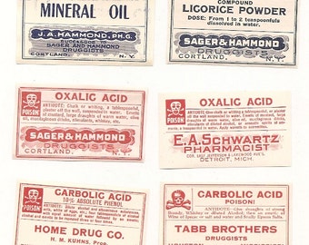 247 1930s plus Drugstore,Pharmacy ,Poison and Medicine Labels etc