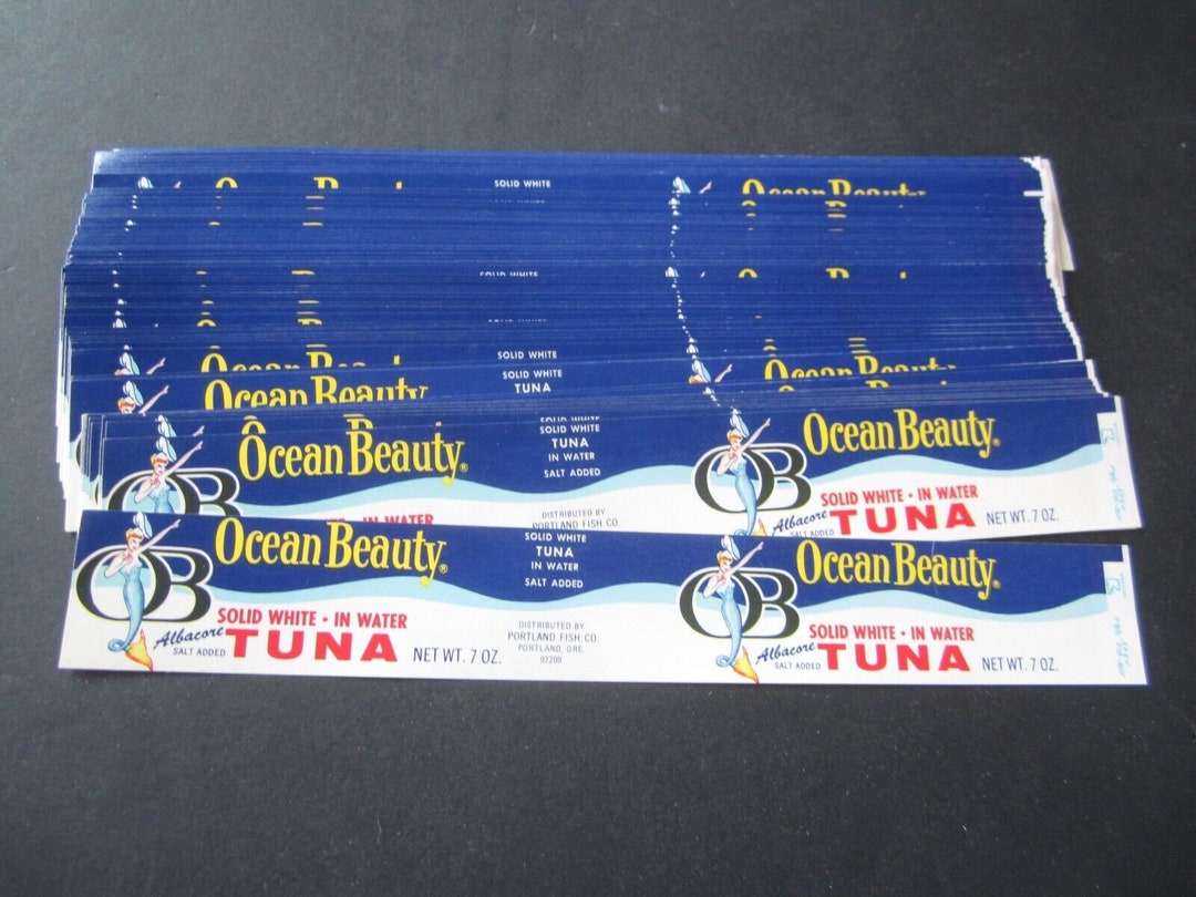 50 Old Vintage OCEAN BEAUTY Tuna Can Labels MERMAID Etsy