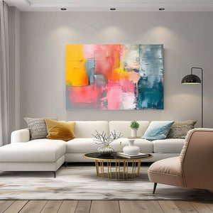 Printable Reluxed Abstract Oil Painting Canvas, Art Print, Modern Colorful Wall Art, Digital Download, Home Decor, Wall Decor, Printable Art