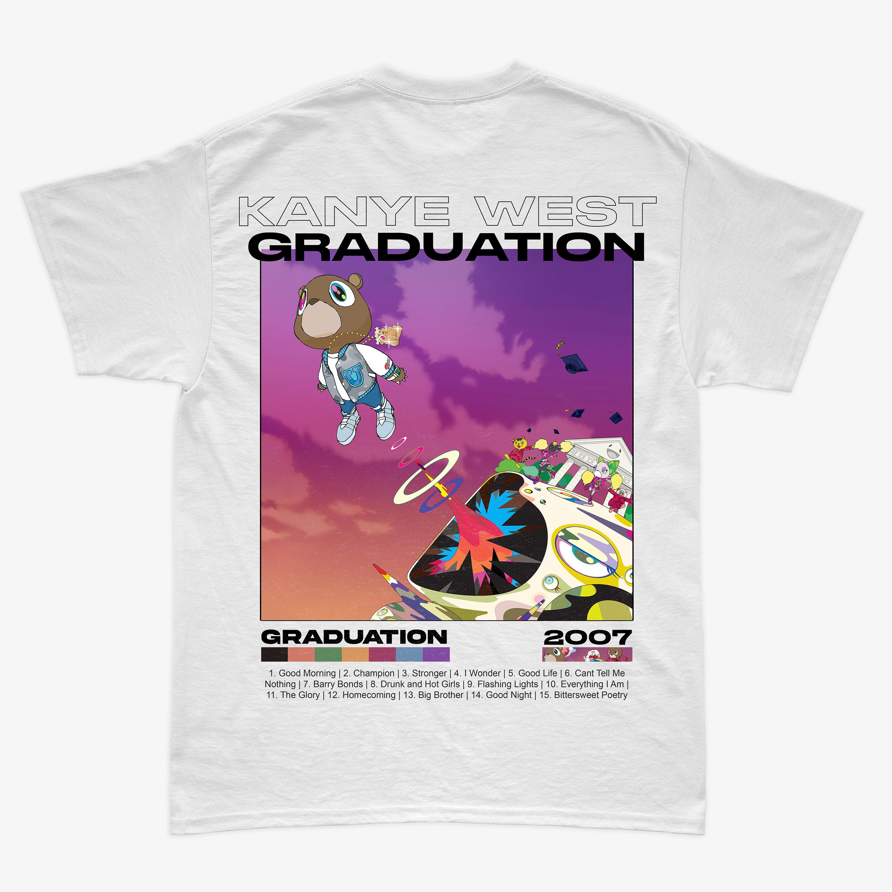 Graduation Album Cover Graduation T Shirt Kanye Kanye West Graduation Music  Album Print T Shirt Men, image size:3000x3000