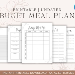 Budget Meal Plan Template