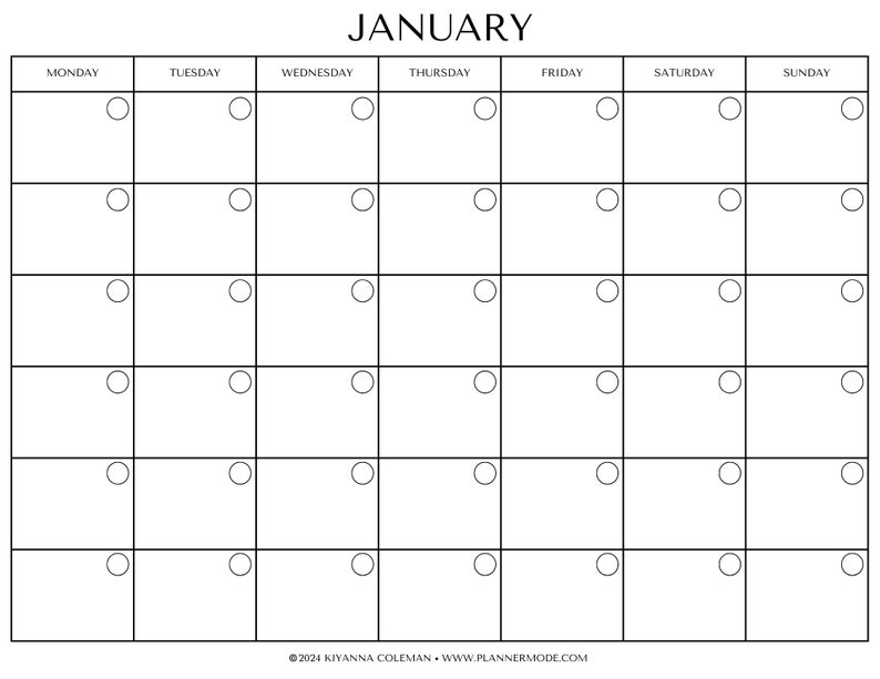 Blank Lined Calendar, Calendar Without Dates, Unlined Calendar ...