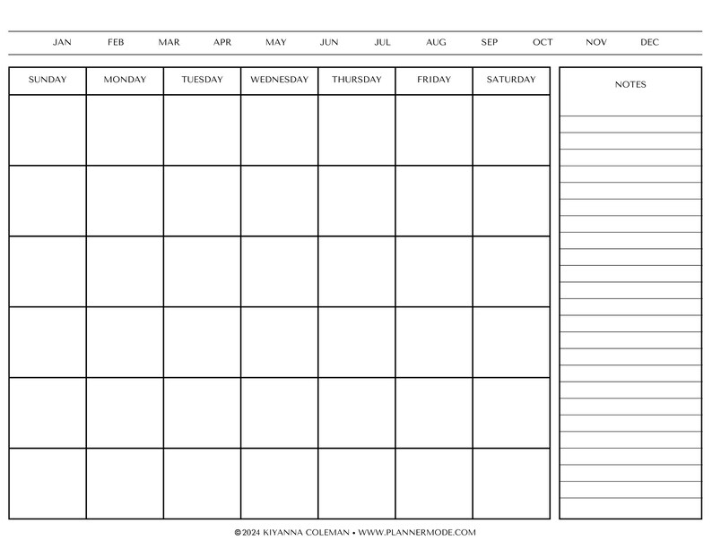Printable Fridge Calendar, Reusable Calendar, Family Calendar, Monthly ...