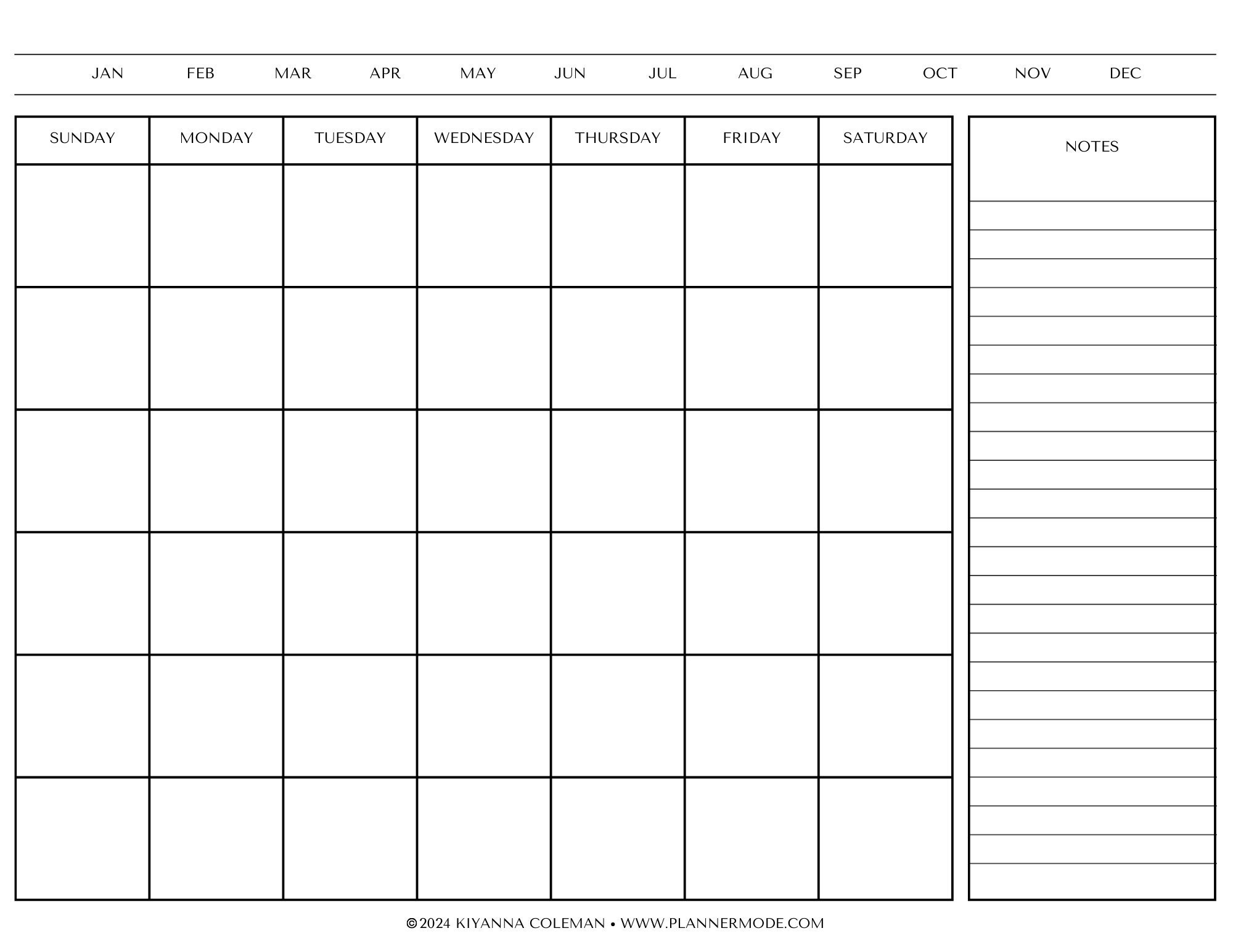 Printable Fridge Calendar, Reusable Calendar, Family Calendar, Monthly ...