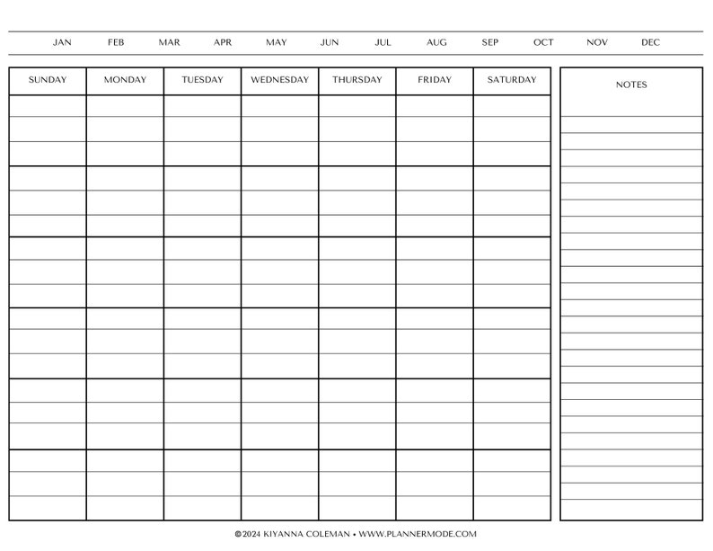 Printable Fridge Calendar, Reusable Calendar, Family Calendar, Monthly ...