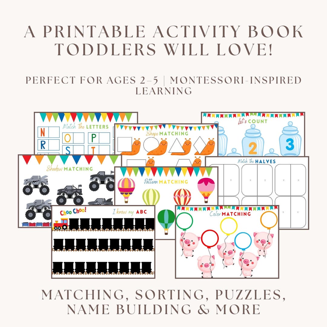 Busy Book for Toddlers – Printable Preschool Activity Binder PDF ...