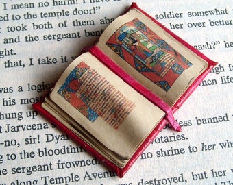 Miniature Book Medieval Gold Illuminated Open Book Ooak