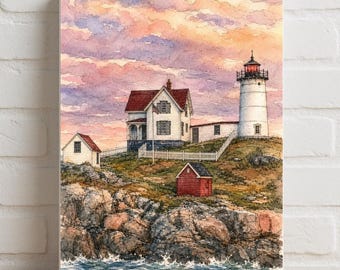 The Coastal Times Lighthouse Poster, Rolled Poster | Nautical Wall Art, Seaside Print